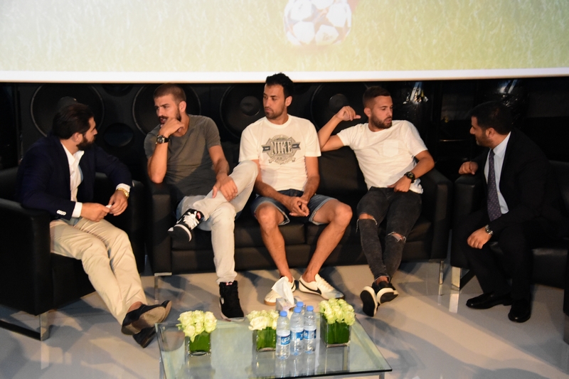 Gerard Pique,Sergio Busquets & Jordi Alba at CCBe
